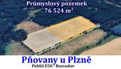 Prodej PRŮMYSLOVÉHO pozemku 76 524 m2, Pňovany u Plzně, cena 890 CZK / m2, nabízí 